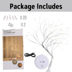 4 Pack Money Tree Gift Holder 108 LEDs Lighted Fairy Light Spirit Trees Graduation Decorations Battery/USB Powered Light Up Display Twig Gift Card Tree with 22 Clear Clips for Card Photo Memo