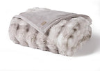 EVERGRACE Ultra Soft Luxury Fluffy Ridgeline Faux Rabbit Fur Throw Blanket, Thick Warm Bubble Throw for Bed, Cozy Plush Reversible Blankets for Couch, Chair, Sofa, Light Grey, 50x60 Inches, 870 GSM