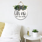 Funny Hanging Wall Sign for Front Door Home Kitchen Decor Rustic Wooden Round Sign Wall Decoration for Kitchen Dining Room Living Room Bedroom Outdoor