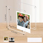 Acrylic Magnetic Refrigerator Picture Frames, 4.2"*3.46" Magnetic Fridge Clear Photo Frames Compatible with Polaroid Camera Instax Wide 300/210/200 Films for Refrigerator/Locker/Wall, 6Pack