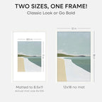 Homeforia 12x18 Frame White Wood, High End Oak 12x18 Poster Frame White with Mat 8.5x11 Print, 12 x 18 Wooden Picture Frames Matted to 8.5 by 11 Photo, 18x12 Frames, Tempered Glass, Wall Kit, Set of 1