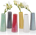 Chive - Set of 6 Galaxy, 1.5" in Wide 5.5" Tall Small Cylinder Ceramic Bud Flower Vase, Unique Single Flower Decorative Flower Vase for Home Decor