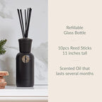 Archipelago Botanicals Black Forest Reed Diffuser, Home Fragrance Reed Diffuser, Includes Fragrance Oil, Decorative Wooden Cap & 10 Diffuser Reeds, Perfect for Home, Office or Gift, 7.85 fl oz
