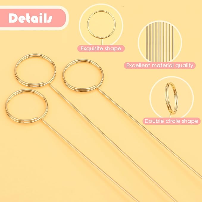 Picture Holders for Centerpieces,40Pcs Gift Card Holder Picks,Metal Photo Holders for Centerpieces,Sticks for Flower Bouquet Wedding Party Birthday (Round Shaped)