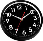 AKCISOT Wall Clock Modern Black Silent Non Ticking Wall Clocks Battery Operated 12 Inch, Small Analog Classic Clock Decorative for Bedroom, Kitchen, Home Office, Bathroom, School, Living Room