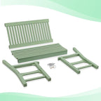 Psilvam Garden Bench, 2-Person Poly Lumber Patio Bench, All-Weather Outdoor Bench That Never Rot, Memorial Bench, Suit for Garden, Porch and Park (Green)
