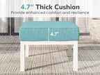Solaste Outdoor Footstools Patio Ottoman Set of 2, Aluminum All-Weather Outdoor Footrest Seat with Removable Cushions, Patio Furniture Ottomans for Garden, Backyard, Poolside-White