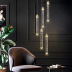 Mini Chandelier Modern Pendant Lights LED Bubble Crystal Kitchen Island Light Fixtures Gold Mini Pendant Lighting for Kitchen Island Dining Room Bedroom Bar Dimmable Ceiling Hanging Lights 2700K 6000K