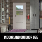 GORILLA GRIP 100% Waterproof All-Season WeatherMax Doormat, Durable Natural Rubber, Stain and Fade Resistant, Low Profile, Indoor Outdoor Door Mats, Easy Clean Entry Mat, 17x29, Purple Confetti Daisy