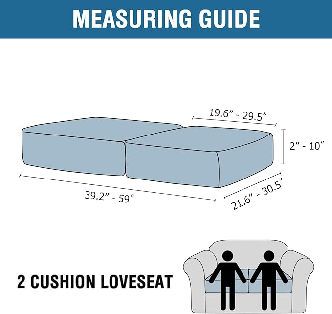 H.VERSAILTEX Velvet Stretch Couch Cushion Cover Plush Cushion Slipcover for Loveseat Cushion Furniture Protector Seat Cushion Sofa Cover (2 Piece Medium Sofa Cushion Covers, Caramel)