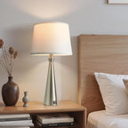 Seealle Modern Table Lamps Set of 2 - Touch Bedside Lamp for Nightstand with USB C+A,3-Way Dimmable Silver Nightstand Lamps for Living Room Bedroom End Table with White Shade(Bulb Included)