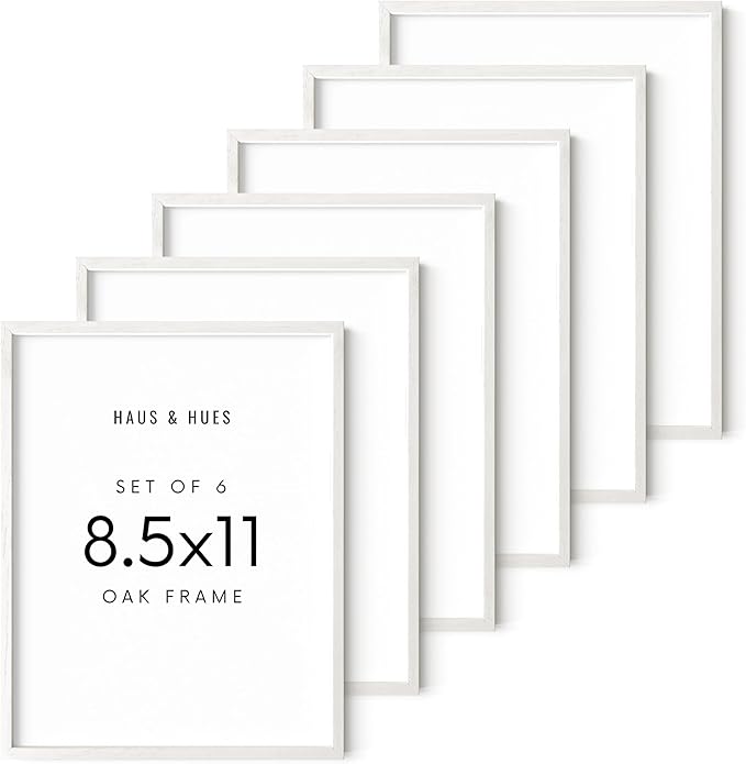 HAUS AND HUES Standalone White Oak Frame Set of 6-8.5x11