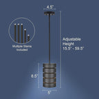 Linea di Liara Macchione Matte Black Pendant Light Fixtures Modern Pendant Lighting for Kitchen Island, Dining Room and Over Sink Lighting Hanging Fixture Industrial Mini Pendant Light, UL Listed