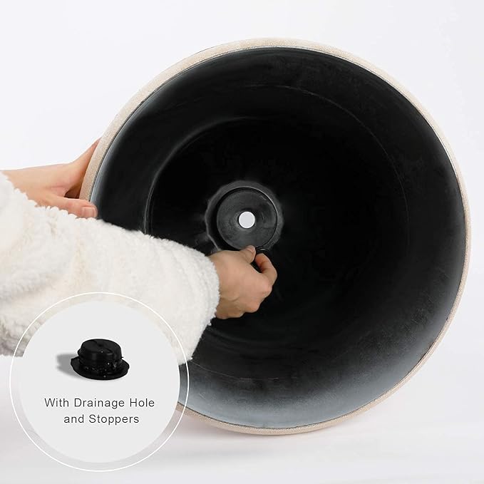 Worth Garden Plastic Urn Planters for Outdoor Plants, Tree 22'' Tall 2 Pack Round Classic Resin Flower Pots Indoor Beige Traditional Front Porch 15 in Dia. Large Imitation Stone Decorative Patio Deck