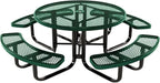 Coated Outdoor Furniture Heavy-Duty Portable Outdoor Kids Table with Umbrella Hole, Expanded Metal Kids Picnic Table, Commercial-Grade, Made in America (46 In, Round, Childrens, Textured Green)