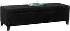 Joveco Storage Ottoman Bench, 51" Rectangle Long Bench, for Bedroom, End Foot of Bed, Living Room, Entryway, Line Black