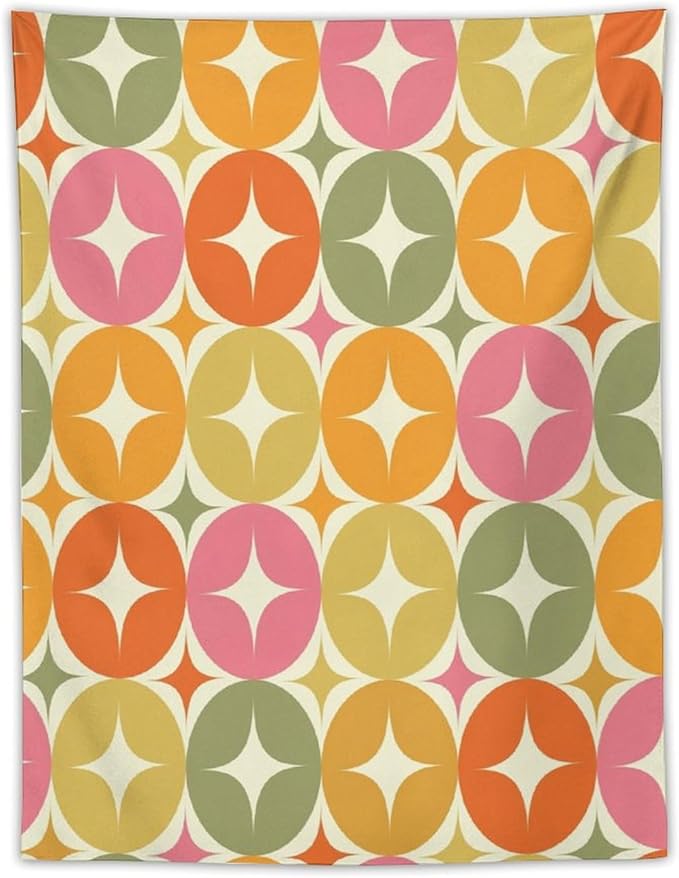 ICMOLYYENLO Abstract Cat Tapestry, Medieval Abstract Atomic Star Cat Vintage Home Wall Hanging Art Tapestry for Bedroom Living Room Dormitory 40x60 Inch