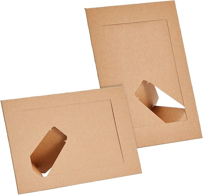 Juvale Brown Paper Frames - 4 x 6 in, 50 Pack, Classic - DIY Photo Frame Kit with Cardboard Easel Back for Tabletop Display & Bulk Craft Projects