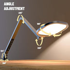 Led Desk Lamps for Home Office, Eye-Care Architect Light with Clamp, Dimmable Zoom Lighting with 3 Color Modes & 10 Brightness, Smart Computer Ring Light for Video Calls, Conference, Reading