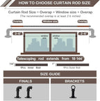 Black Curtain Rods 18 to 144 Inch, Industrial Curtain Rods,Adjustable Length,1 in Diameter Pipe,Wall or Ceiling Mounted,for Bedroom and Living Room(Black 18” to 144”)