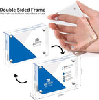 Mini Picture Frame 2.5x3.5 inch Clear Acrylic Magnetic Photo Business Card Frame 20mm Thick Double Sided Wallet Size Desktop Display Frames for Office Home Decor Photos Cards (10 Pcs)