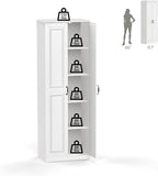 Storage Cabinet/Pantry cabinets, Soft White Finish, 71" Tall Wood Cupboard with 2 Door and 3 Adjustable Shelves for Kitchen, Dining Room, Living Room, Bathroom (Style 1)