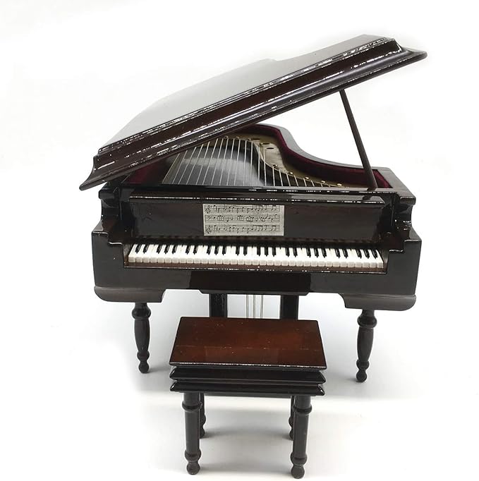 Piano Music Box with Bench and Black Case Musical Boxes Gift for Christmas/Birthday/Valentine's Day, Melody Spirited Away