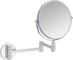 Amazon Basics Wall Mount Round Vanity Magnifying Bathroom Mirror, 1X/5X Magnification, 12.8"L x 10"W, Chrome