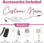 Custom UV Printed Logo Neon Sign - Personalized Business LED Name Light for Salon, Shop, Bar, Office, Nails, Beauty Studio Wall Decor Grand Opening