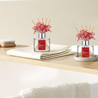 Reed Diffuser Set - 3.38oz (100ml) Red Fruit Scent Essential Oil Air Freshener with 6 Reed Sticks| Long-Lasting Aromatherapy for Home, Bathroom, Office Decor