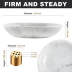Koville Italian Carrara Marble Incense Holder, Upgraded 6" Incense Holders for Sticks, Sturdy Incense Burner Ash Catcher, Ideal for Meditation, Relaxing, Easy to Clean