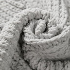 Amélie Home Chenille Knit Throw Blanket for Couch, Chevron Texture Decorative Soft Blanket for Sofa, Bed & Chair, 50"x60", Light Grey