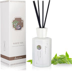 Reed Diffuser Set, 6.76 fl oz White Tea Scented Oil Diffuser, Home Fragrance with Reed Sticks for Bedroom, Office, Bathroom Shelf Decor & Gifts