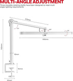 Honeywell LED Desk Lamp with Clamp - 05B02 Sunturalux Clip On Desk Light Eye Caring Natural Light 4000K 1300LM Stepless Brightness Dimmable Table Lamp Full Metal Desk Lamps for Home Office Work Study
