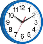 Wall Clock Modern 8 Inch Battery Operated Silent Non Ticking Small Analog Clock Decorative for Bedroom Kitchen Bathroom Office Home (Blue)
