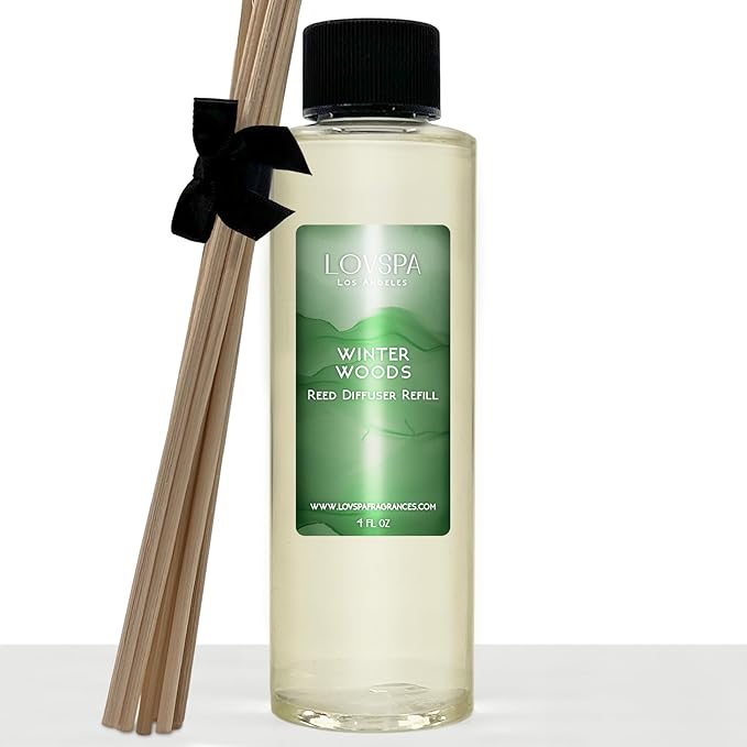 LOVSPA Winter Woods Reed Diffuser Oil Refill with Bamboo Reeds - 4 oz