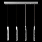 Kitchen Island Lighting Modern Light Fixture Chrome Pendant Light Dimmable LED Chrome Finish Mini Crystal Pendant Lights for Dining Room Living Room（4-Light）