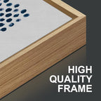 Tinonedraw Navy Blue White Framed Canvas Wall Art Set, Modern Geometric Dots Line Wall Decor, Neutral Abstract Shape Artwork, Cozy Contemporary Art Prints for Bedroom Living Room Office 16"x24"x3