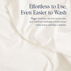 Brooklinen Luxury Percale Duvet Cover – 100% Cotton, Cool, Crisp, Extra-Long Corner Ties, Button Closure, Soft & Breathable – Machine Washable, Duvet Cover Full/Queen Bed Sizes (Cream)