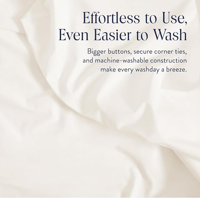 Brooklinen Luxury Percale Duvet Cover – 100% Cotton, Cool, Crisp, Extra-Long Corner Ties, Button Closure, Soft & Breathable – Machine Washable, Duvet Cover King/California King Bed Sizes (Cream)