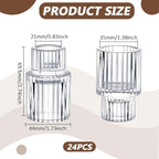 24 Pcs Taper Glass Candlestick Holders, Small Candle Stick Holder Wedding Decor Table Centerpiece Bulk for Christmas Party Living Room Dinner Home Bridal Showers Decorations