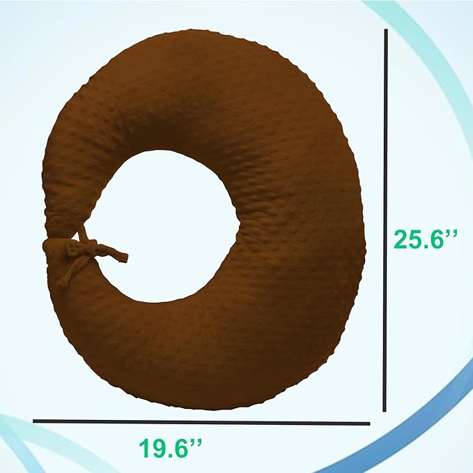 Professional Gaming Pillow for Lap; Arm Rest Pillow Gaming Lap Pillow with Crochet Support - Eliminate Pain in Gaming (Brown)