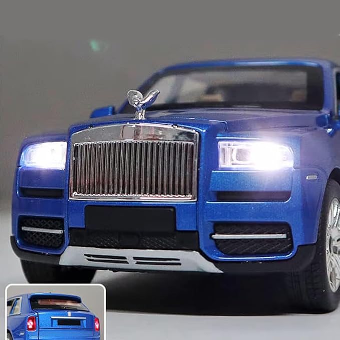 EROCK 1/24 Rolls-Royce Cullinan Model Car, Alloy Die Casting Collectible Pull Back Toy Car with Sound and Light for Kids Boy Girl Birthday Gift