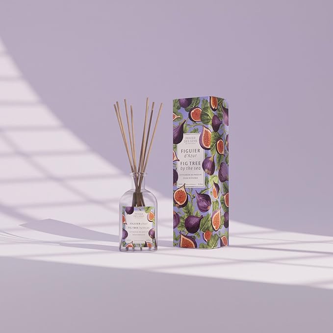 Panier des Sens – Fig Tree Reed Diffuser 8.1 fl.oz – Long Lasting Fragrance 5+ Months - Elegant Home Decor - Oil-Based Scent Diffuser - Made in France Home Fragrance - 90% Natural Ingredients