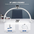 NEEWER Basics 29" Half Moon Nail Light for Desk, 36W Foldable Nail Tech Table Arc Lamp, LED Manicure Half Ring Light with Phone Holder for Makeup Beauty Tattoo Overhead Video Recording, HM02-D