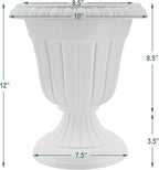 PL20SL Classic Traditional Plastic Urn Planter Indoor/Outdoor, 10" x 12", Brushed Silver