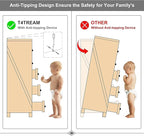 T4TREAM 7 Drawers Dresser Chests for Bedroom, Wood Vintage Chests of Drawers, Rustic Dressers Chset Organizer for Bedroom, Living Room, Hallway, Cherry