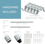 Curtain Rods for Windows 16 to 240 Inches Adjustable Length 1 Inch Diameter Window Curtain Rod with Aluminium End Cap, Silver Gray