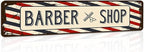 Barber Shop Decor Accessories - Barbershop Poster Metal Tin Signs Vintage Wall Art, Barber Gifts for Men Haircut Decorations 4x16 Inch