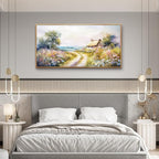 ZUITINGHUA Wood Framed Canvas Wall Art For Living Room Wall Decor For Bedroom Office Wall Decoration Country Road Landscape Paintings Farmhouse Pictures Artwork Room Aesthetic Home Decor 20x40 In